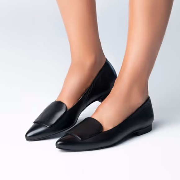 Paul green TEDDY FLAT sizeU.K.4 US 6.5 gently used $375.00Black Leather